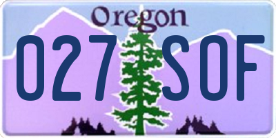 OR license plate 027SOF
