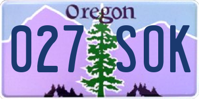 OR license plate 027SOK