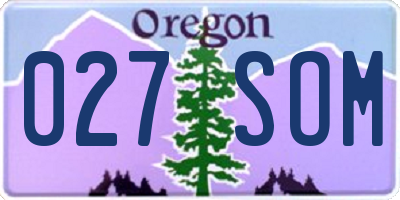 OR license plate 027SOM