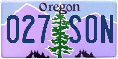 OR license plate 027SON