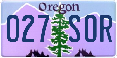 OR license plate 027SOR