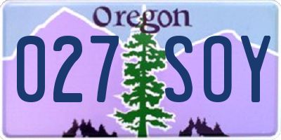 OR license plate 027SOY