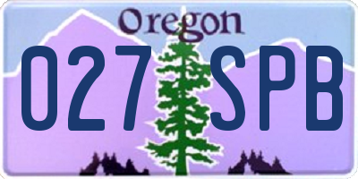 OR license plate 027SPB