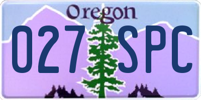 OR license plate 027SPC