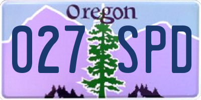 OR license plate 027SPD