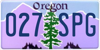 OR license plate 027SPG