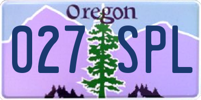 OR license plate 027SPL