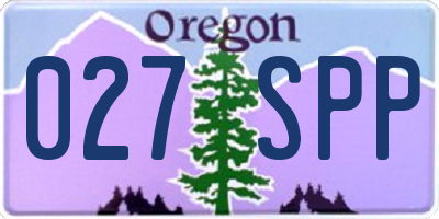 OR license plate 027SPP