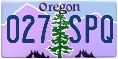 OR license plate 027SPQ
