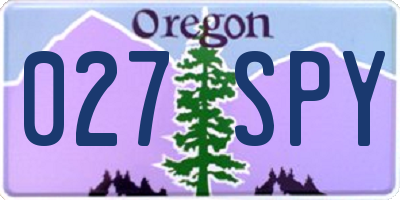 OR license plate 027SPY