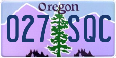 OR license plate 027SQC
