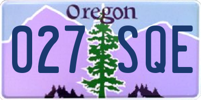 OR license plate 027SQE