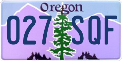 OR license plate 027SQF