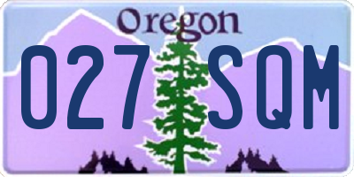 OR license plate 027SQM