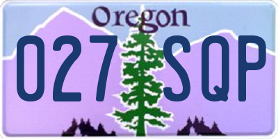 OR license plate 027SQP