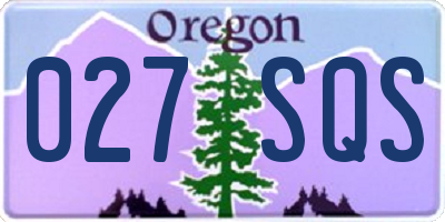 OR license plate 027SQS