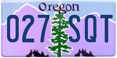 OR license plate 027SQT