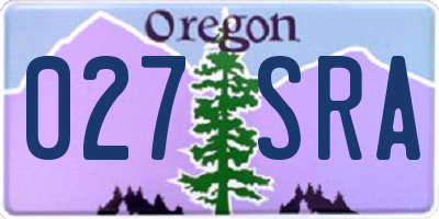 OR license plate 027SRA