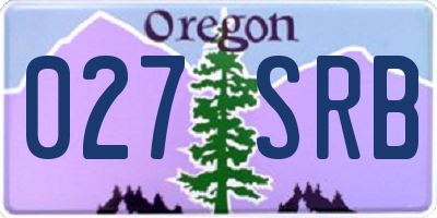 OR license plate 027SRB