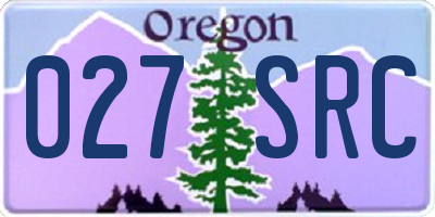 OR license plate 027SRC
