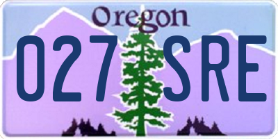 OR license plate 027SRE