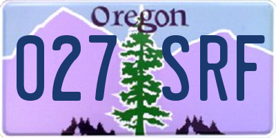 OR license plate 027SRF