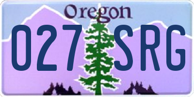 OR license plate 027SRG