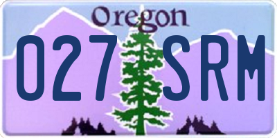 OR license plate 027SRM