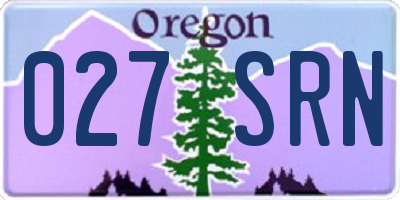 OR license plate 027SRN