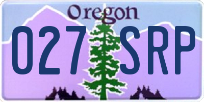 OR license plate 027SRP