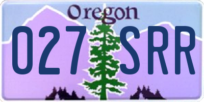 OR license plate 027SRR