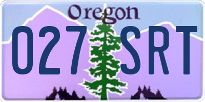 OR license plate 027SRT