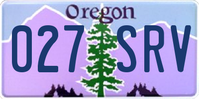 OR license plate 027SRV