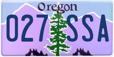 OR license plate 027SSA