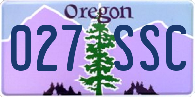 OR license plate 027SSC