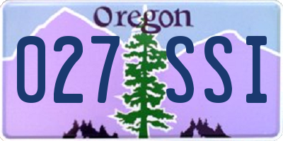 OR license plate 027SSI