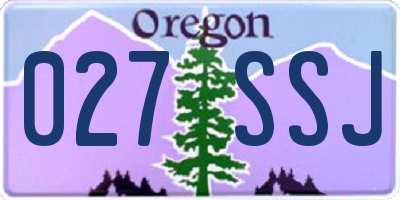 OR license plate 027SSJ
