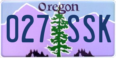 OR license plate 027SSK