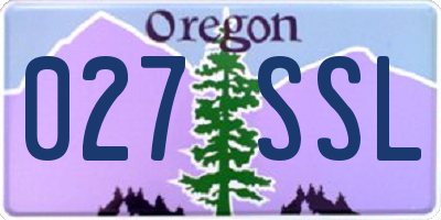 OR license plate 027SSL