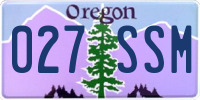 OR license plate 027SSM