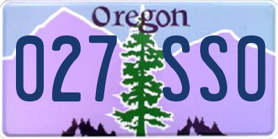 OR license plate 027SSO