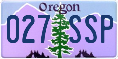 OR license plate 027SSP