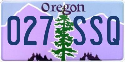 OR license plate 027SSQ