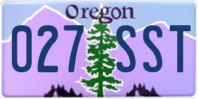 OR license plate 027SST