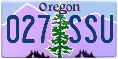 OR license plate 027SSU