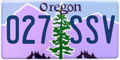 OR license plate 027SSV