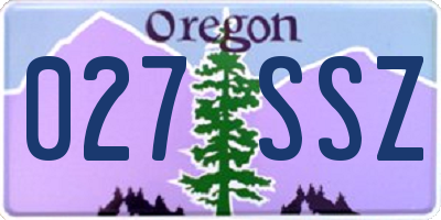 OR license plate 027SSZ
