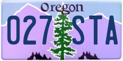 OR license plate 027STA