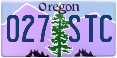 OR license plate 027STC