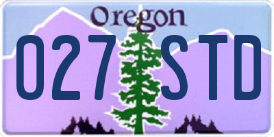 OR license plate 027STD